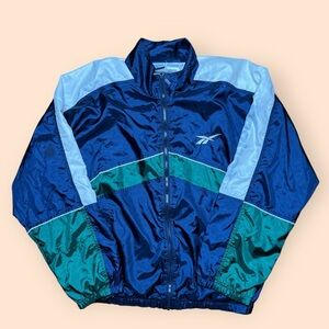 Vintage Reebok Y2K Windbreaker Jacket Men’s Large Blue Vtg 2000s